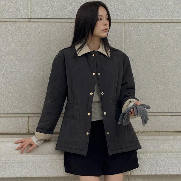 [프리오더]Soft warm quilting jacket_Navy