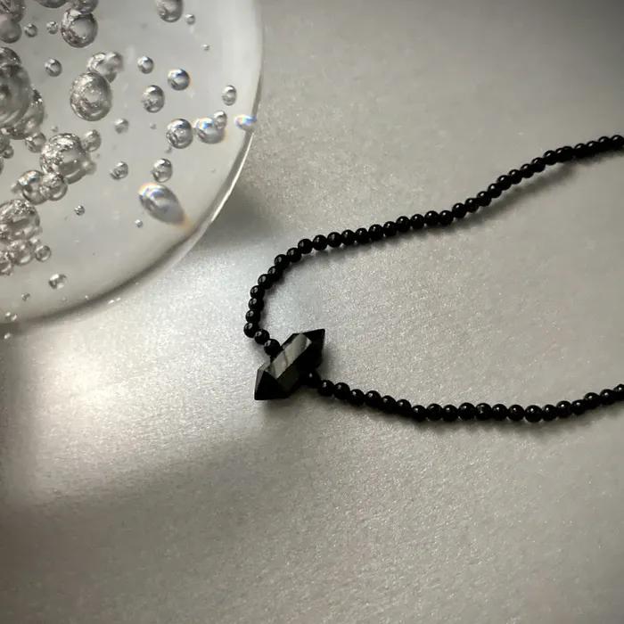 cavier onyx necklace_캐비어 오닉스 원석 목걸이