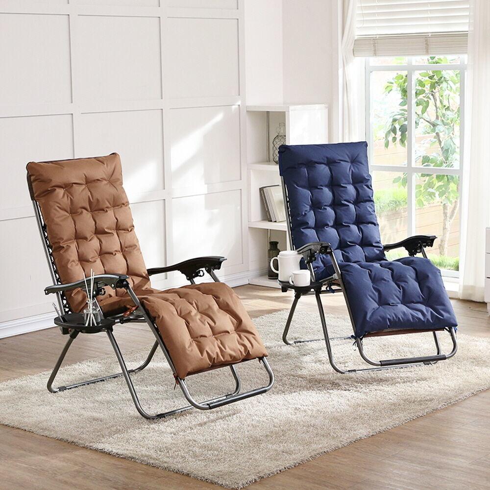 [클레어마망] 리클라이너 안락의자 접이식 1인용 네이비 브라운 (바디쿠션/헤드쿠션/컵홀더)