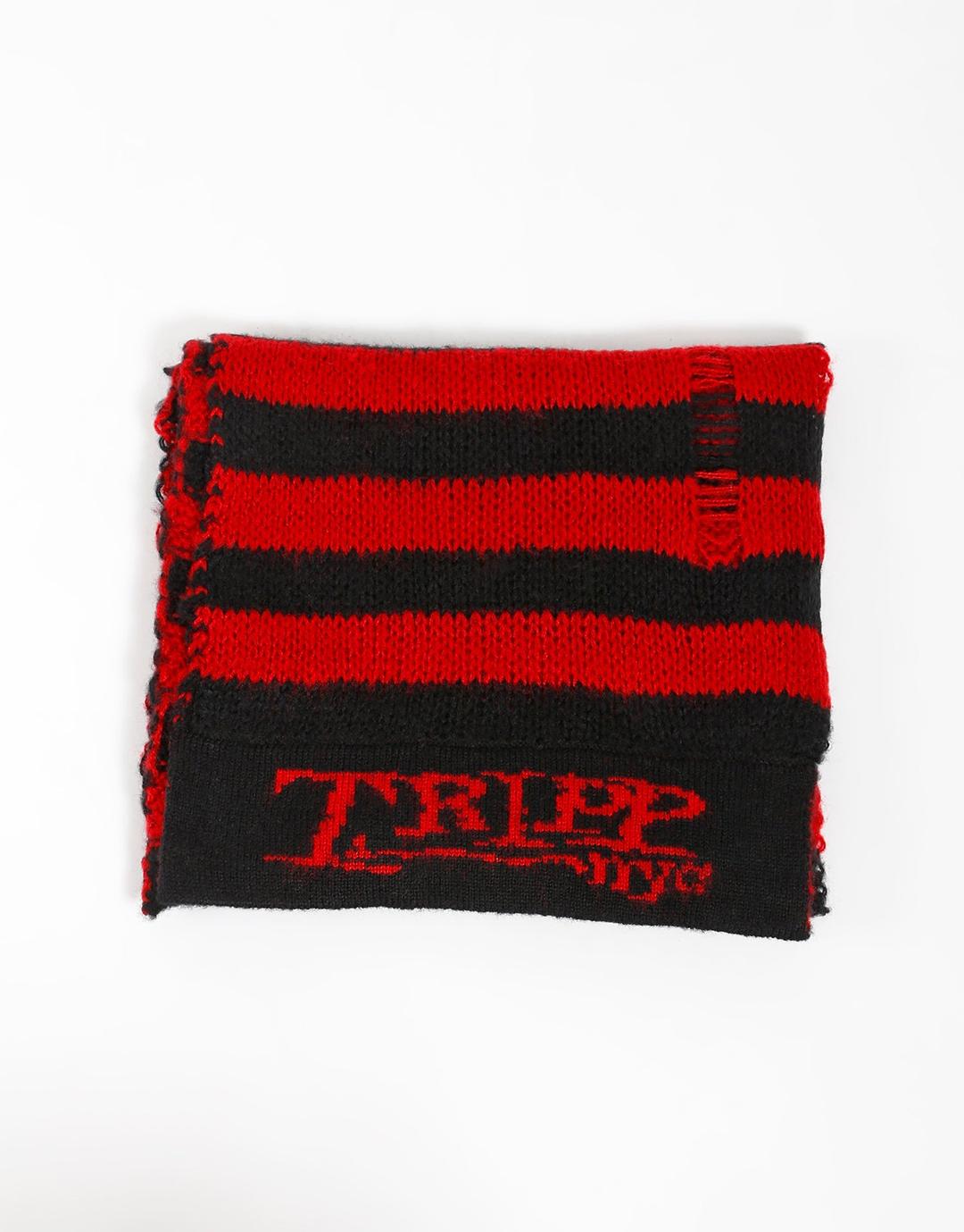 TRIPP NYC STRIPE SCARF RED - BLACK/RED