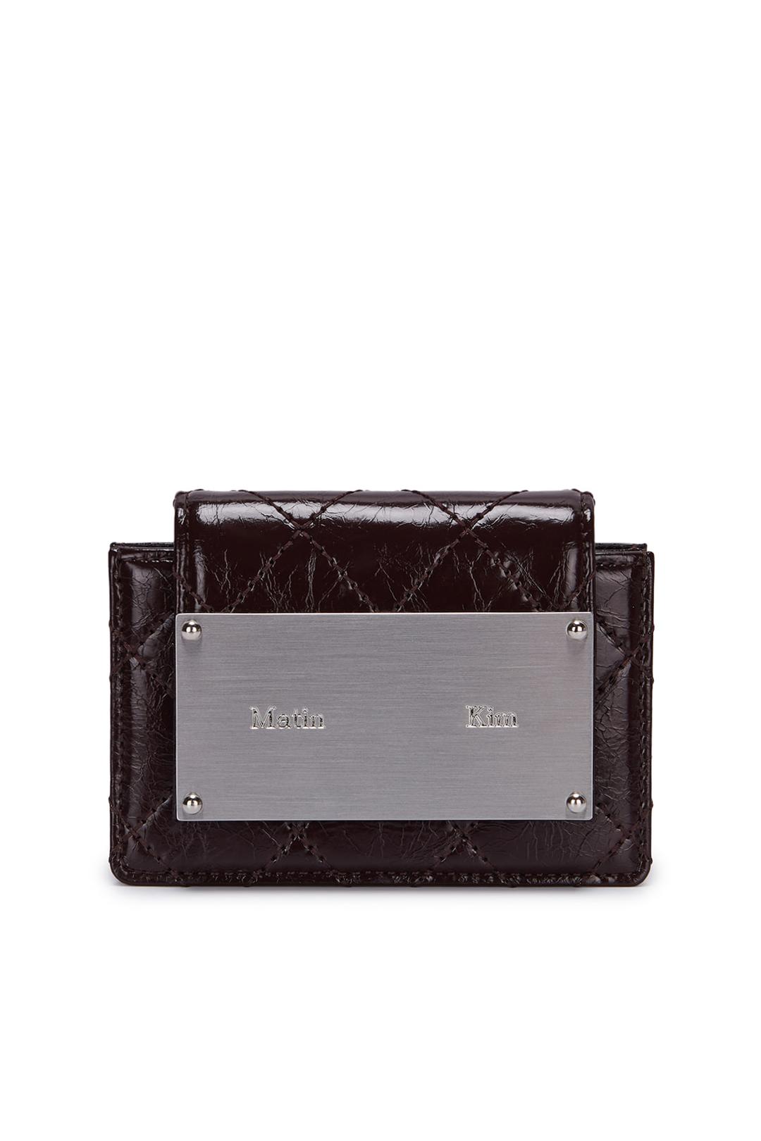 QUILTING ACCORDION WALLET IN DARK BROWN