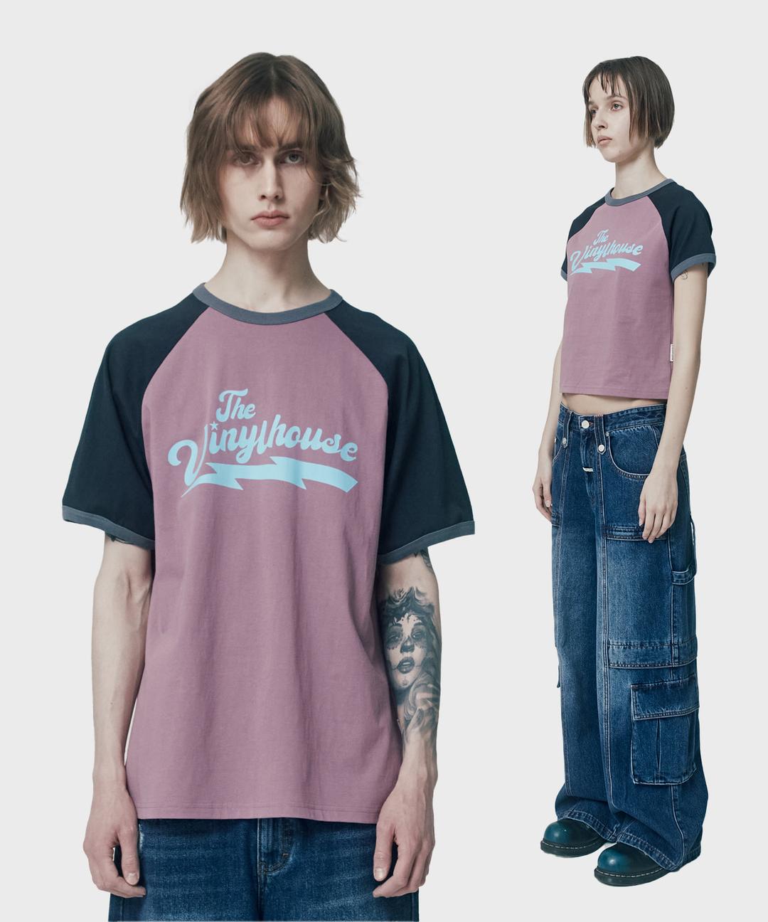 RAGLAN RINGER TEE PINK