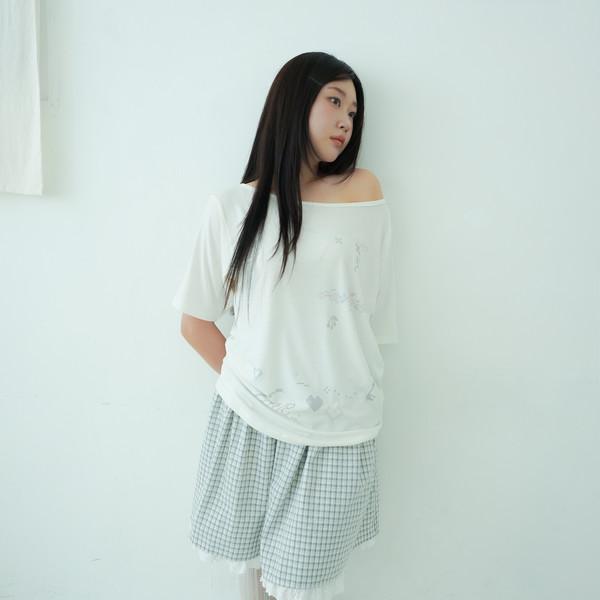 lace check midi skirt / gray(8/21예약배송)