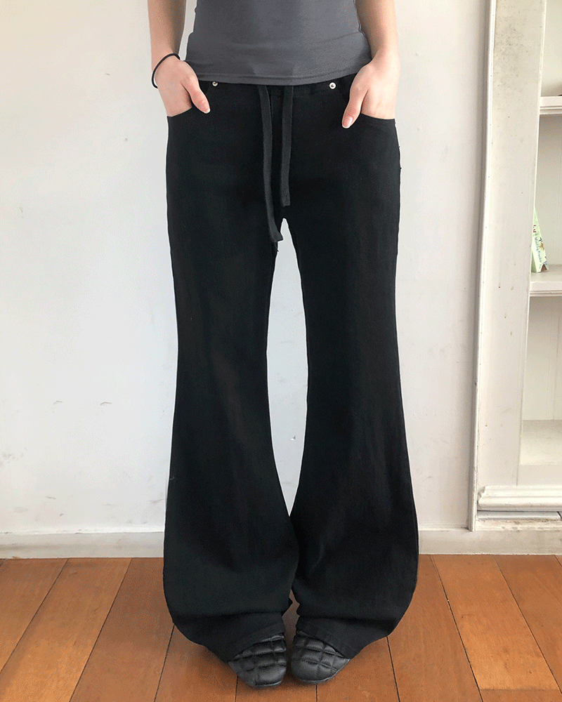 원더원더 [S-2XL/핏 보장✨] 히엘 로우라이즈 부츠컷 밴딩 팬츠