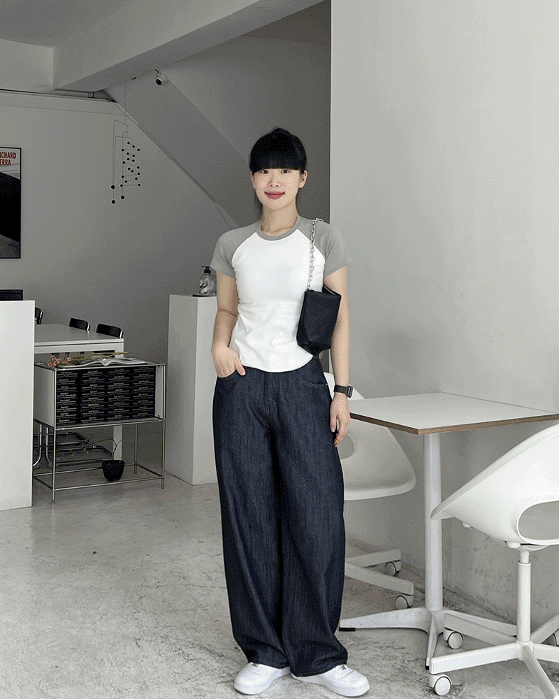 라이키 나그랑 크롭 반팔 티 (2 color)