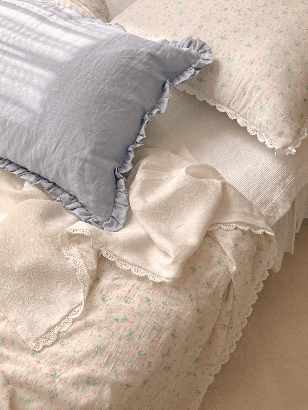 애플민트 쿨 풍기인견 레이스 여름이불 ~이스턴킹까지