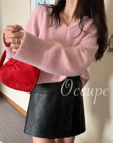 [당일발송]멜라운지 브러쉬 브이 니트 (3col) 알파카 mellounge