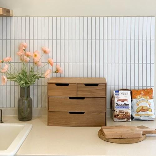 슈가로니 미니 우드 서랍 책상 위 수납함