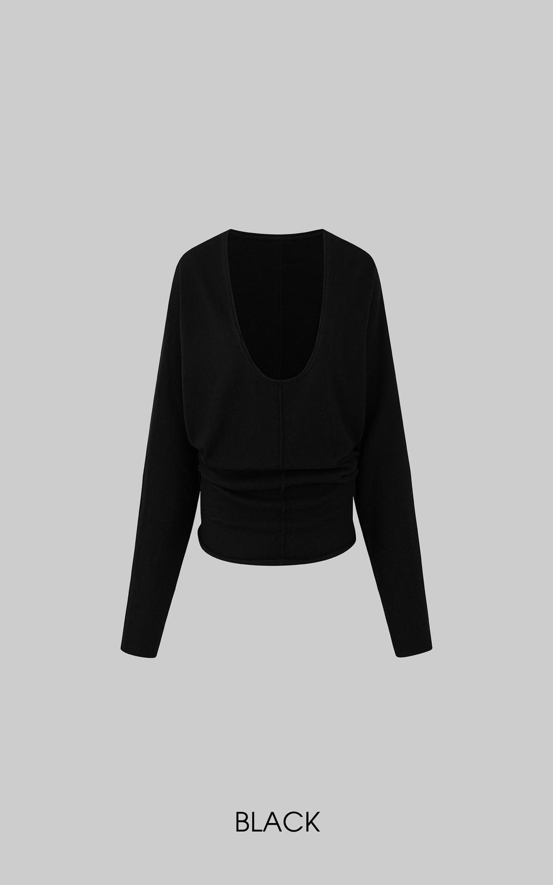 <tc>IAMXIAA</tc> 딥 V 배트윙 니트 탑