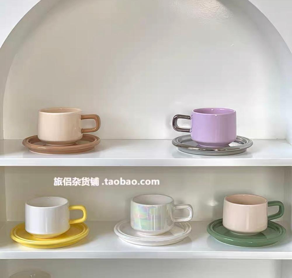 (머그+플레이트set) 비비드한 컬러가 돋보이는 소서세트