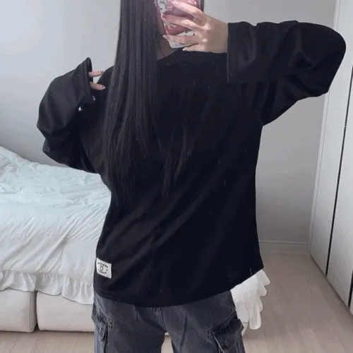 스포티 오버 긴팔 티셔츠