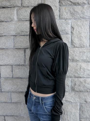 puff hood zip up(2colors)