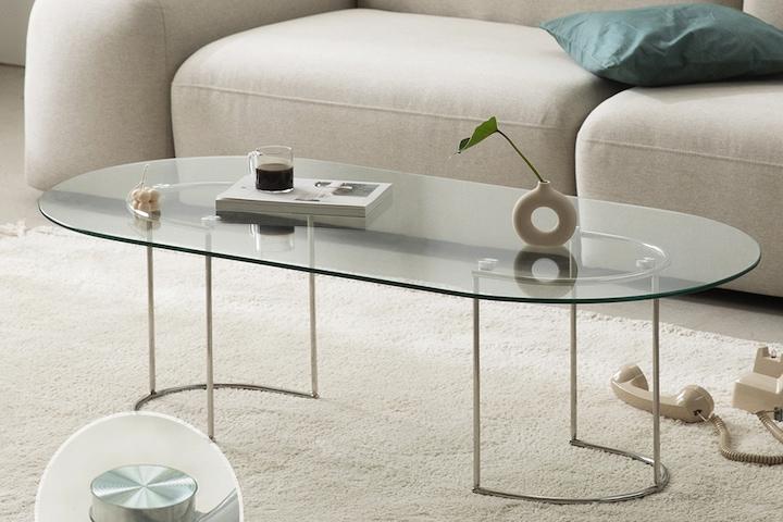 [5%쿠폰](유리상판고정형)시니컬W 강화 유리 거실 테이블/소파 테이블/(3size)