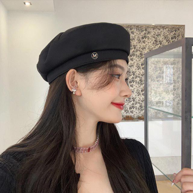 [가을신상]베이직 데일리 뱃지 블랙 베레모 빵모자 모자