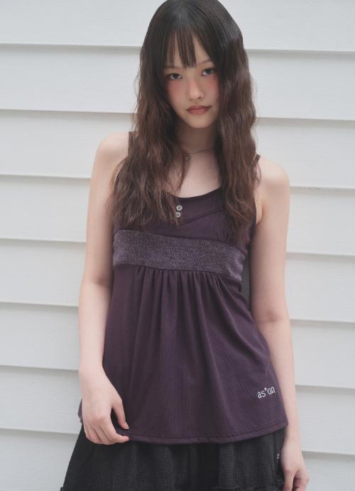 BACK RIBBON SLEEVELESS / PURPLE