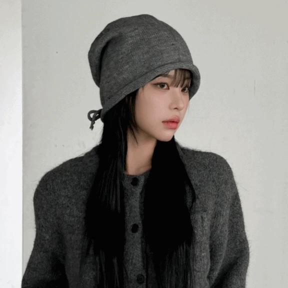 [인기폭주] 뉴﻿롤업 쪼임 니트 무지 롱 비니 모자 4color