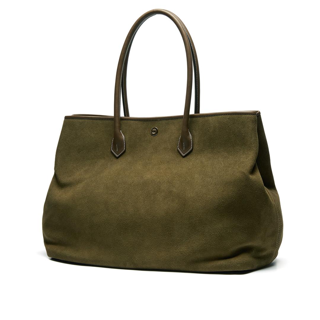 Khaki Suede Tote Bag