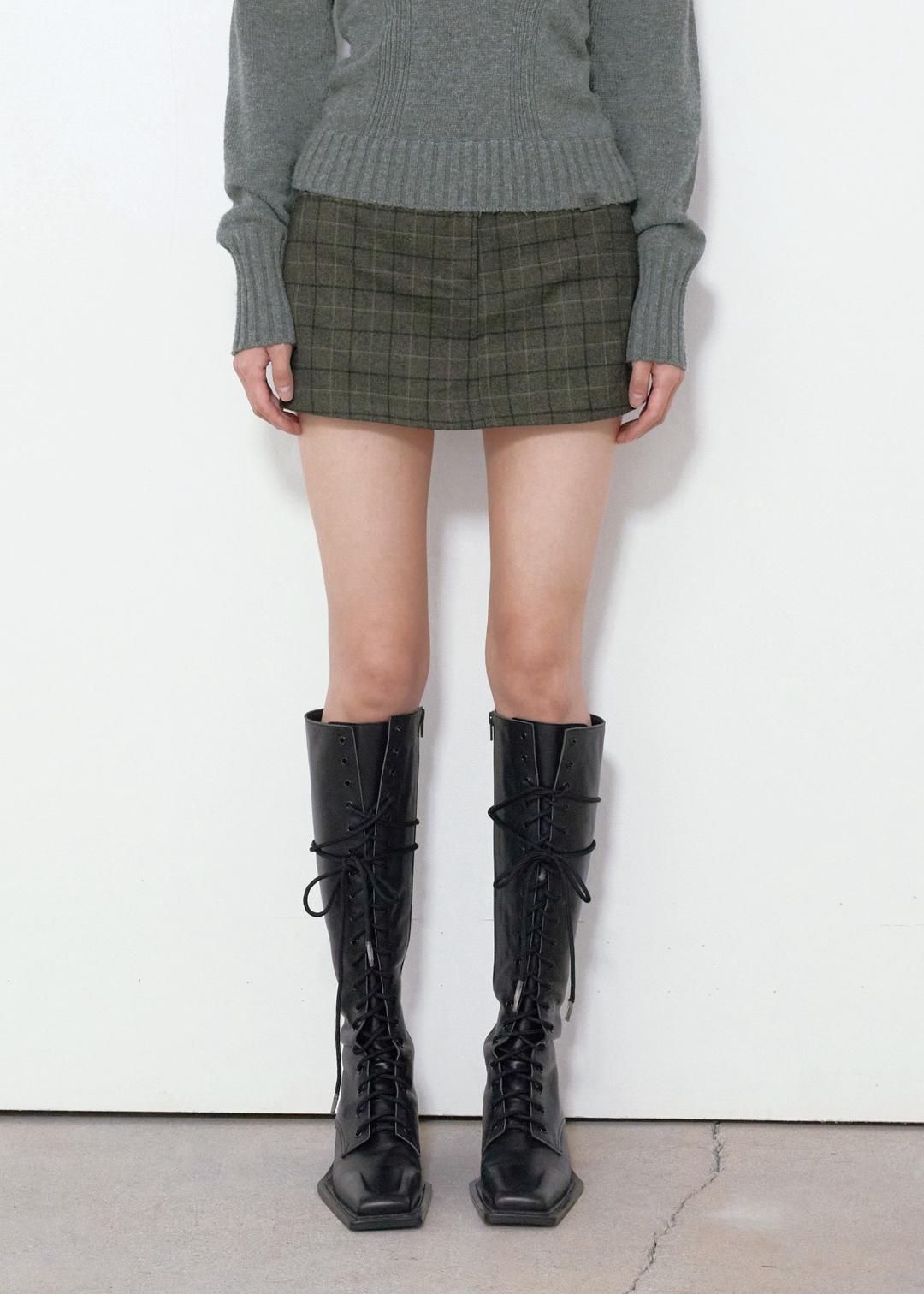 CHECK MINI SKIRT SHORTS, CHECK