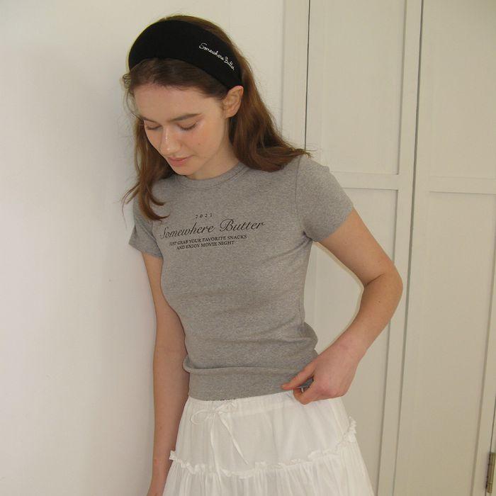 Snack Logo Crop Top - Grey