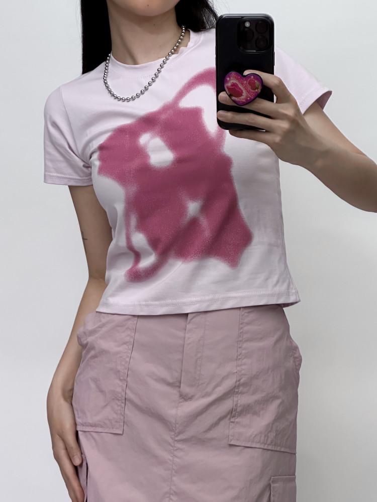 페인트 크롭 반팔티