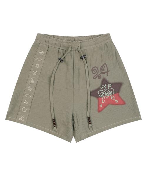 WXP049 사미다레 린넨 쇼츠 (KHAKI)