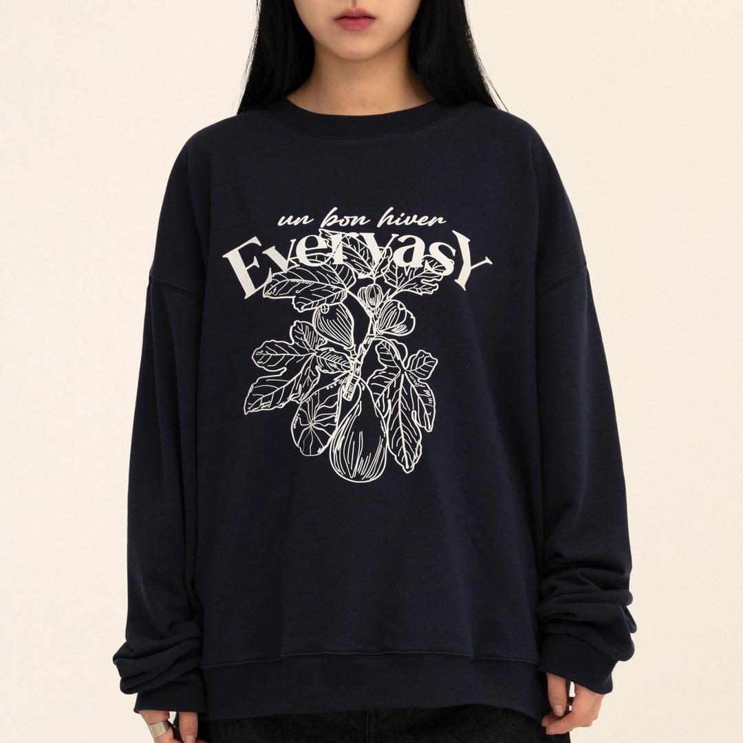 Plant Drawing Sweatshirts - Navy