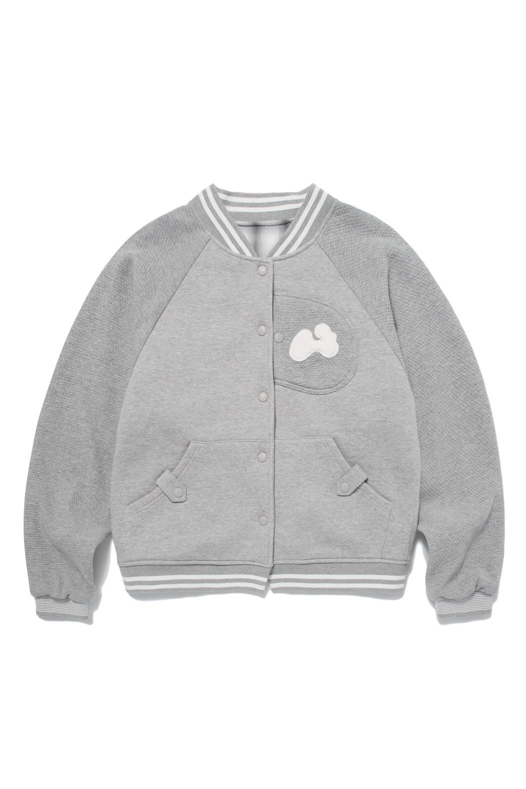 Patch varsity jacket (Gray)