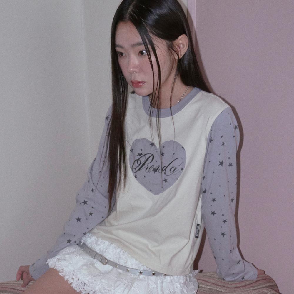 HEART STAR COMBINATION LONG SLEEVE BLUE