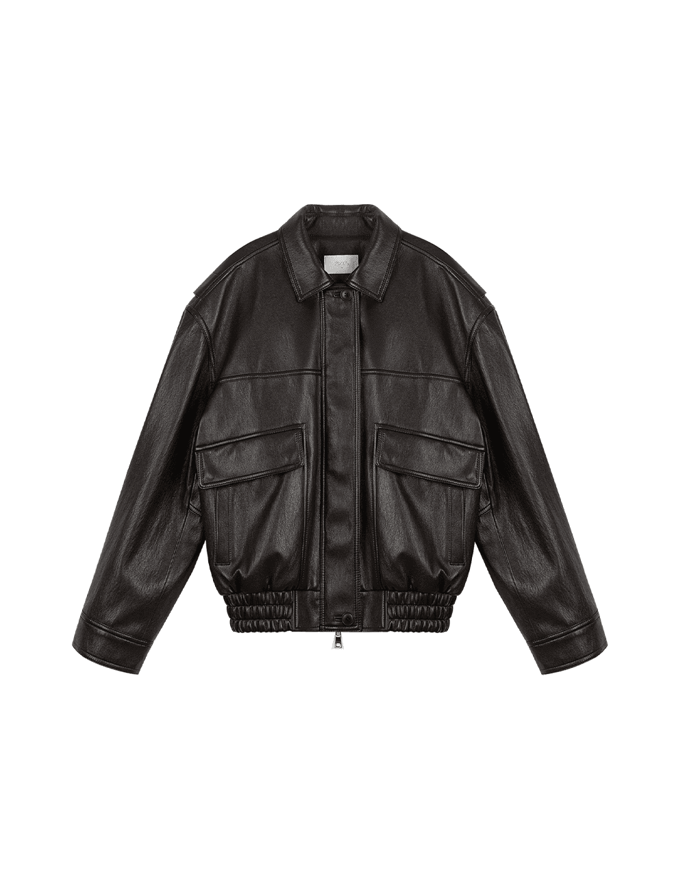 스모크 비건 레더 블루종 - 브라운