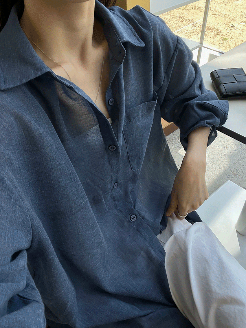매트 린넨 셔츠