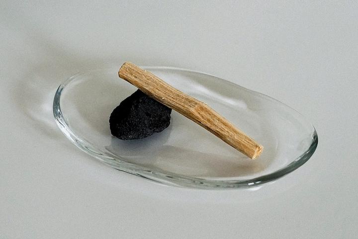 유리 오벌 트레이 팔로산토 인센스 홀더 일본 핸드메이드