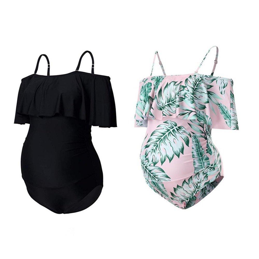 [온세일]임산부 수영복 빅사이즈 오프 숄더 임부 수영복