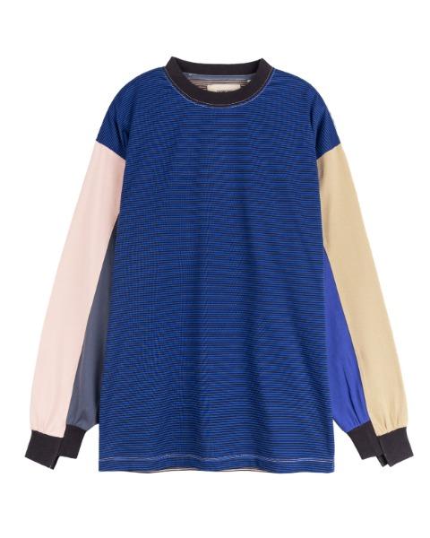 [WONDERLAND] DISTORTED L/S T-SHIRTS (BLUE)