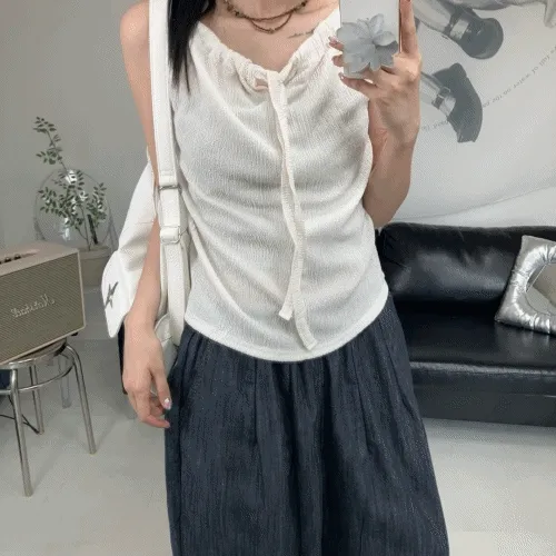 [추천] 투웨이 리본 플리츠 나시 (3color)