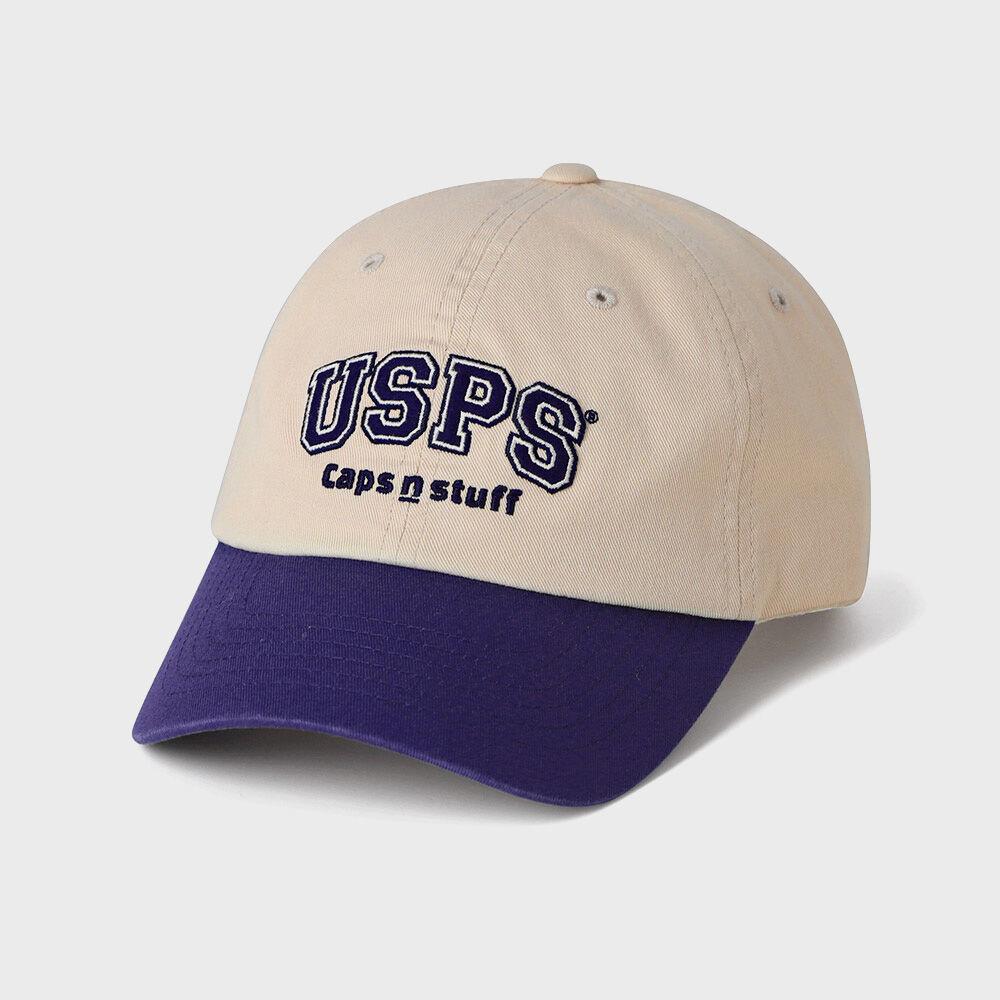 캡스앤스터프 X USPS 애프터워크 시티보이 배색 볼캡 모자(네이비)