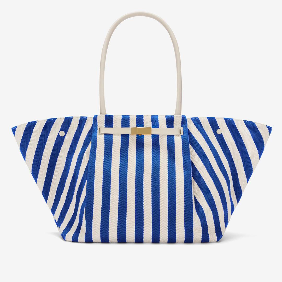 The New York - One Size / cobalt blue striped cotton canvas