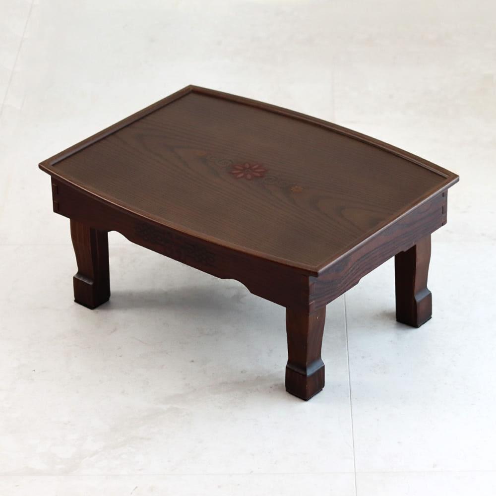 진엔틱 타원 미니 전통 찻상 다과상 상감꽃당초 미니교자상 1인 밥상