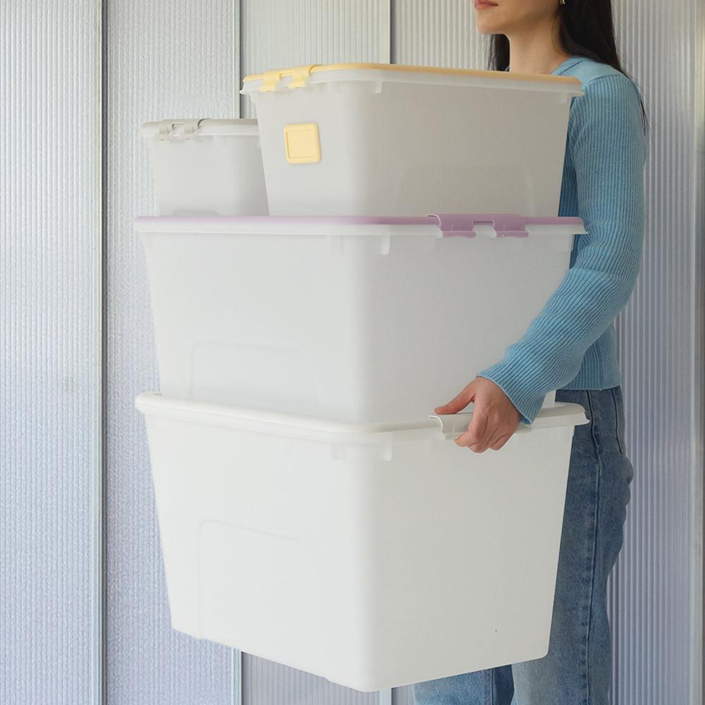 1+1 대형 플라스틱 리빙박스 정리함 옷 보관함 수납박스 14L