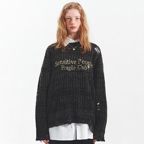 Fragile Club Damage Sweater(BLACK)