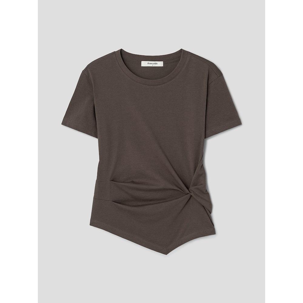 에잇세컨즈 매직 슬림 티셔츠 - 브라운 (356342CMDD)