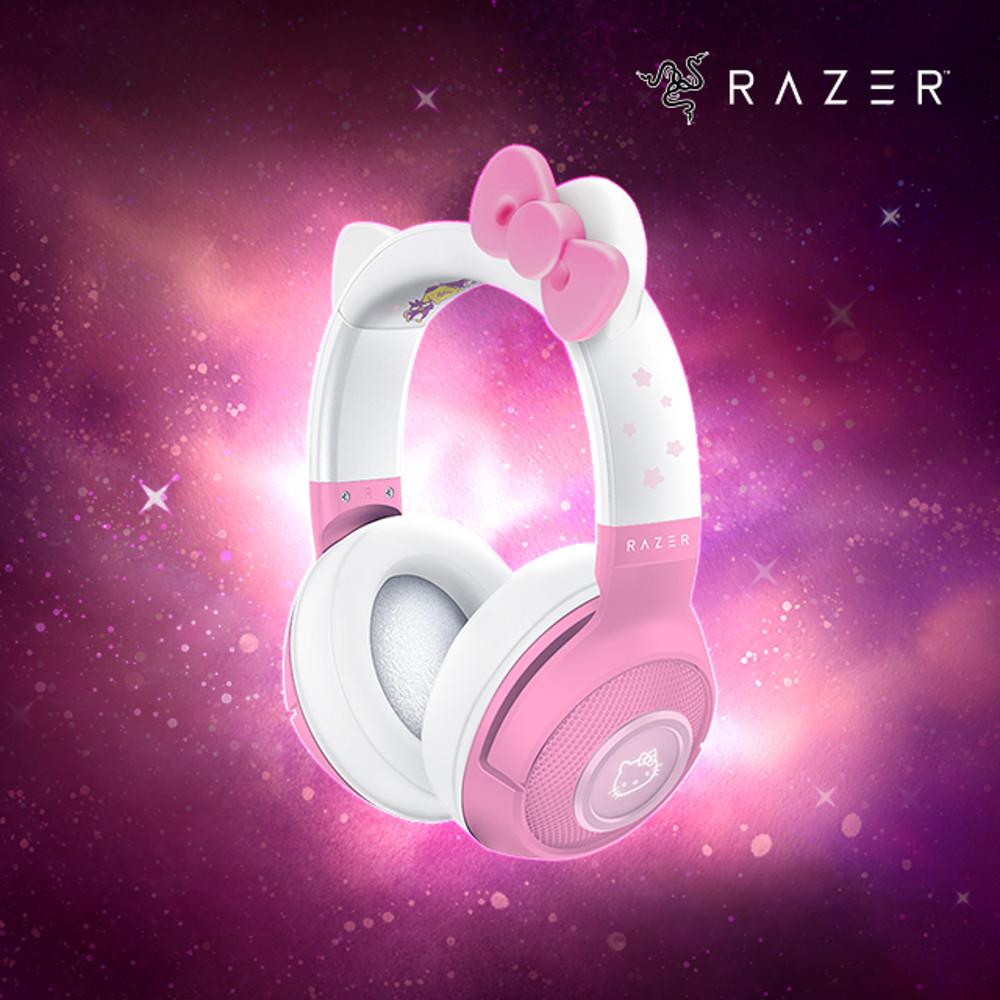 레이저코리아 크라켄 헬로키티 Hello Kitty 에디션 방송용 게임용 무선 헤드셋