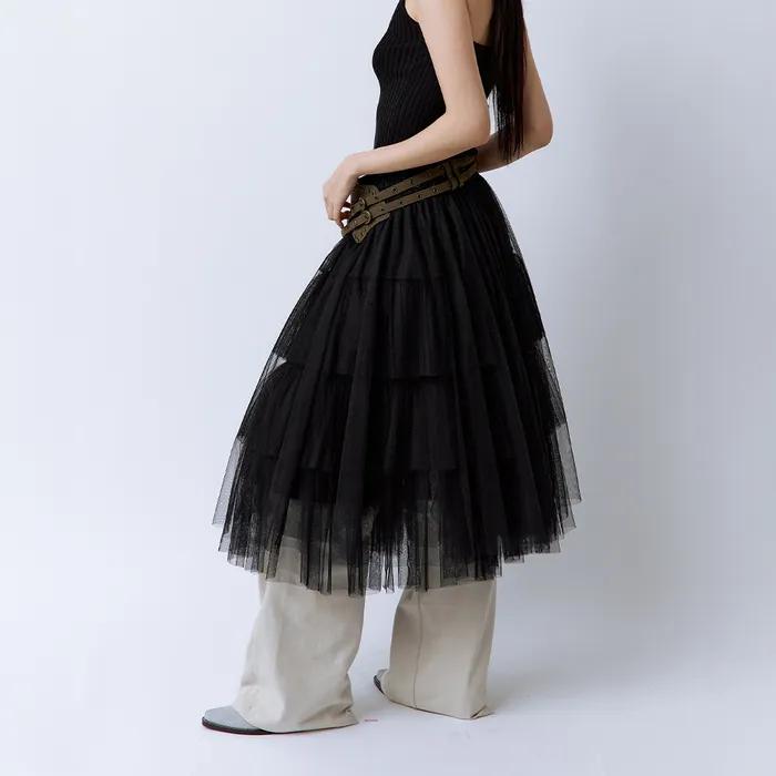 Volume Tulle Skirt Black