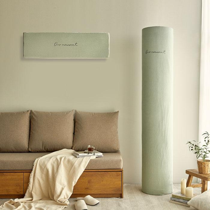 자수 에어컨커버 모먼트 그린 투인원세트 (스탠드+벽걸이)