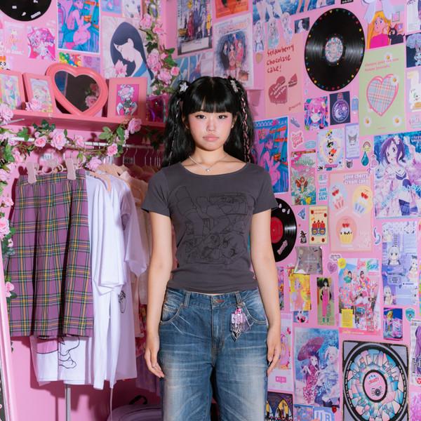 [X MOONSTICK] 윈도우 24걸 슬림핏 그래픽 반팔티