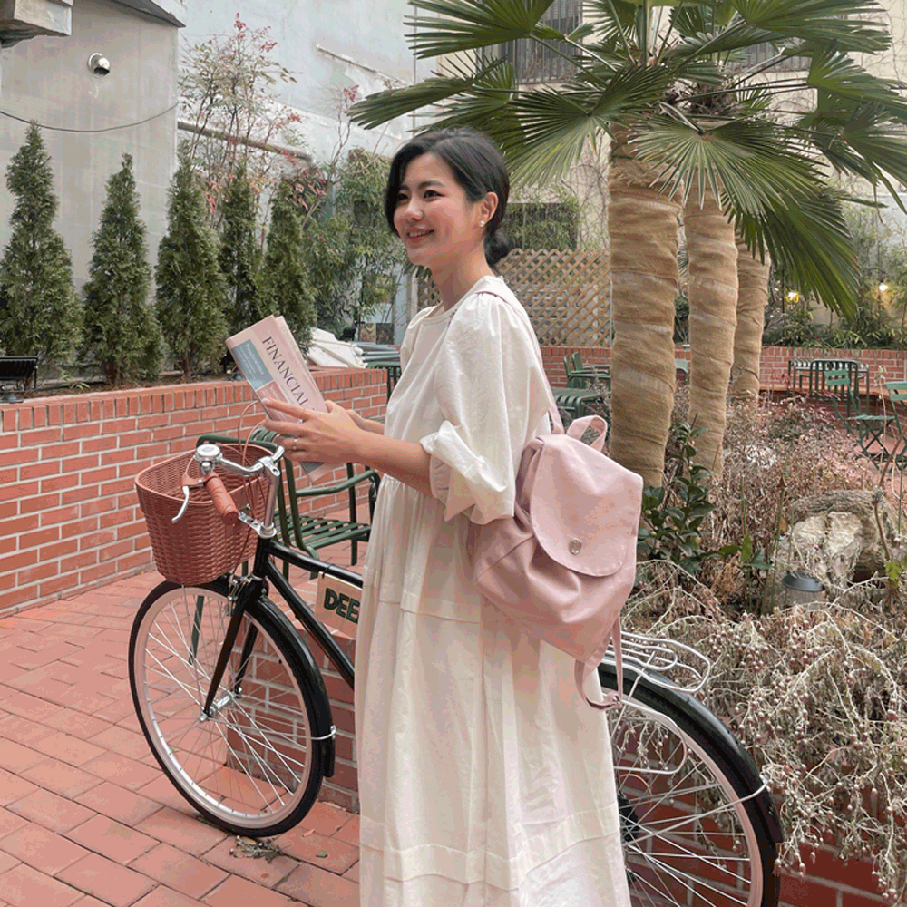 [Woman] 코튼 퍼프 벌룬 롱원피스 (2col)