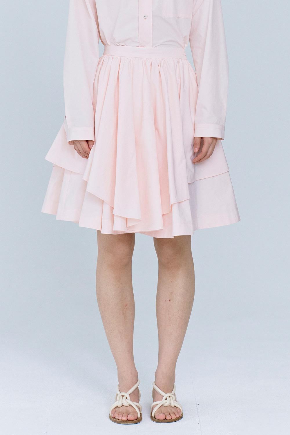 double circular skirt (peach milk)