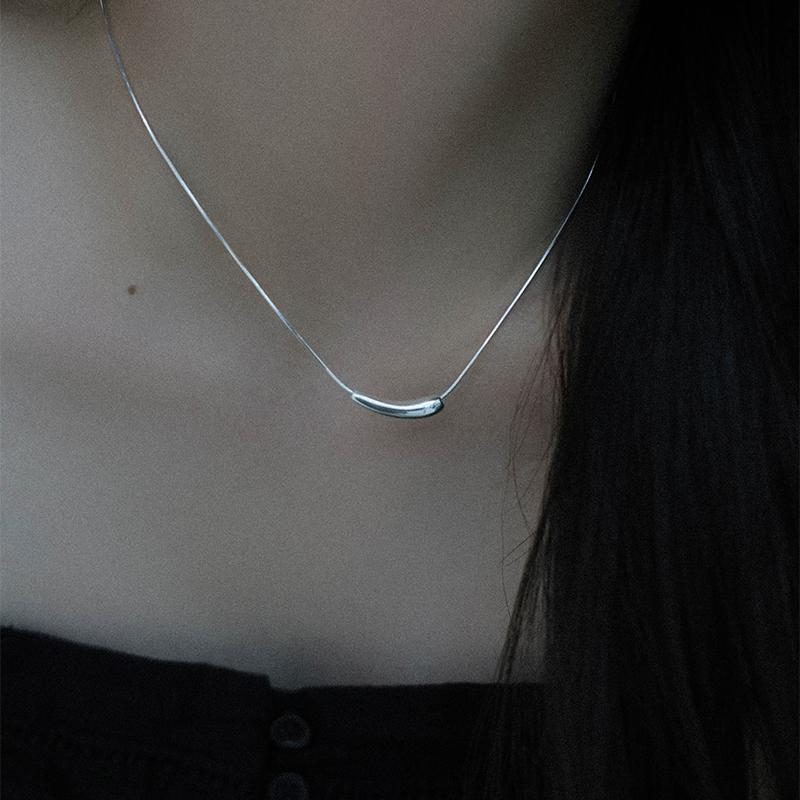 [925 실버] 모던 볼드 스틱 목걸이