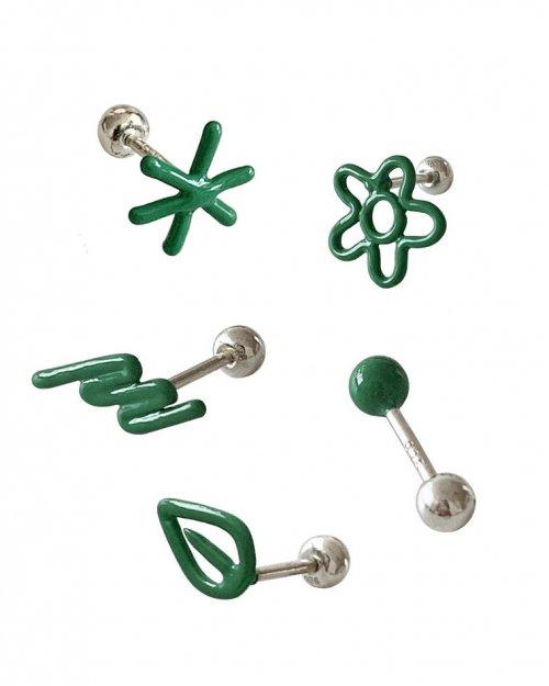 Rainbow doodle piercing (Green)