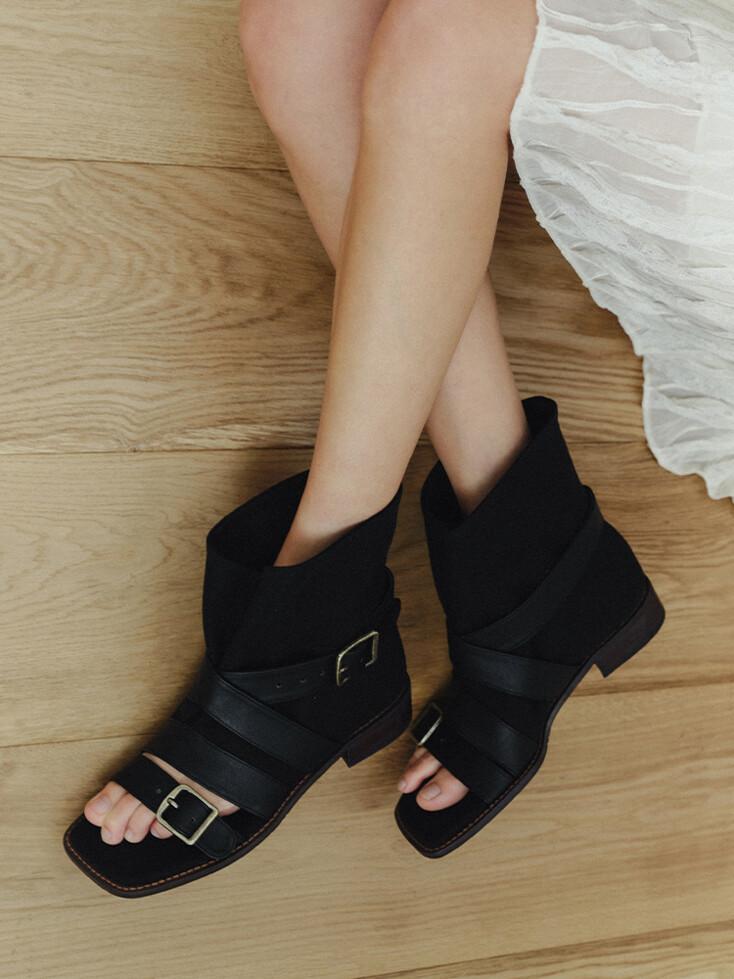 [즉시배송] GIU SANDAL BOOTS [BLACK]