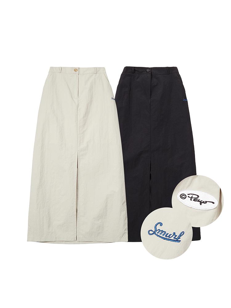 스머프 우먼즈 프런트 슬릿 롱 스커트_(2 colors)